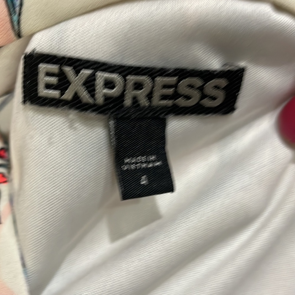 Express Halter Pink Floral Cocktail Dress Size 4 - Picture 7 of 8